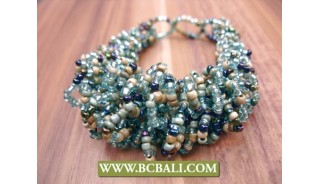 Beaded Glass Bracelet Exspandable Designs 