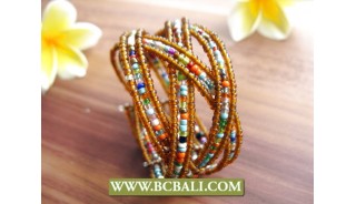 Multi Color Seed Bracelet Cuff Classic Style 