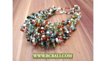 Glass Beaded Wired Bracelets Multi Color 