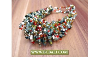 Glass Beaded Wired Bracelets Multi Color 