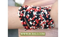 Glass Beads Cuff Bracelets Spacers Stretch 