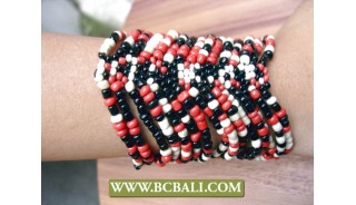 Glass Beads Cuff Bracelets Spacers Stretch 
