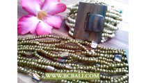 Golden Beaded Bracelets Stretch Buckles