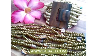 Golden Beaded Bracelets Stretch Buckles