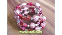 Spiral Rolling Bracelets with Beads Nuged