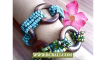 Stretched Women Beading Bracelet Thread Wood