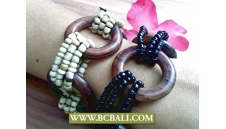 Stretching Bead Wooden Wired Bracelet Women