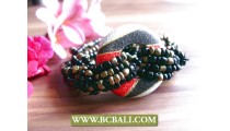 organic wooden hand painted bracelets beads