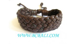 Brown genuine Leather Hemp Bracelets