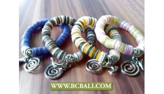 Handmade Coloring Shells Stretch Bracelets