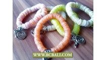 Seashells Bracelets Charm Stretch Solid Color