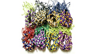 bracelet braids weave rainbow color mix polyester