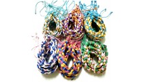 bracelets braid weave rainbow color mixed polyester