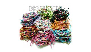 braid bracelets friendship weave wood beading mix color