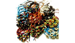 braids bracelets strings bead wood charms friendship