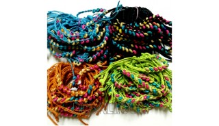 friendship braids bracelets mono color leather Strings