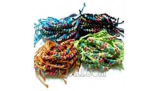 friendship braids bracelets mono color leather Strings