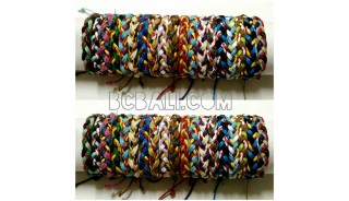 leather hemp bracelet friendship braids mix colors 