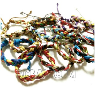 multi color leather hemp bracelets braided friendship