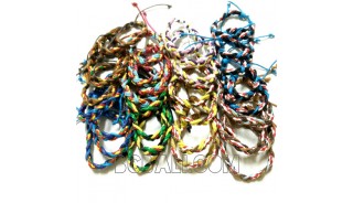 leather hemp bracelet friendship braids mix colors 