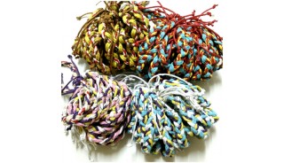 4 mix leather string hemp bracelets braid friendship