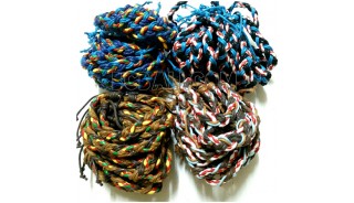 4 color leather strings hemp bracelets braid friendship