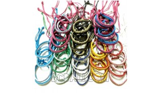 rainbow color friendship braided bracelet strings leather