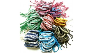 rainbow color friendship braided bracelet strings leather