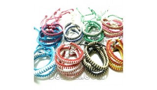 rainbow color friendship braided bracelet strings leather