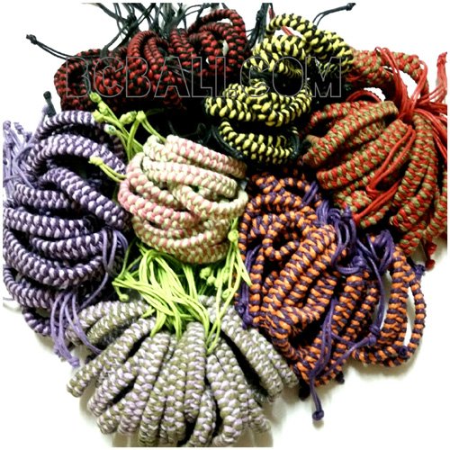 Mix color braid bracelet friendship leather strings two color braid