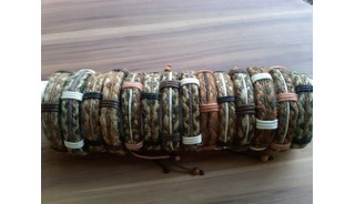 straw leather organic bracelets handmade