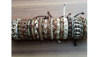natural hemp friendship bracelets straw leather 