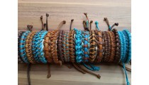 hemp leather braids bracelets mix color 