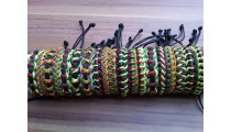 rasta color leather bracelets friendship