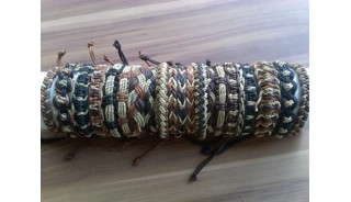 natural straw leather bracelets hemp
