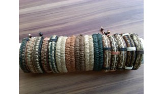natural hemp bracelets with leather