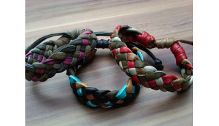 genuine leather hemp bracelets braids handmade 2015