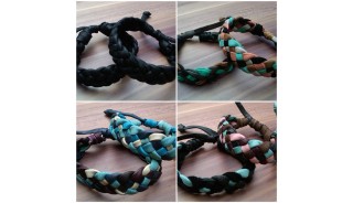 genuine leather hemp bracelets braids handmade