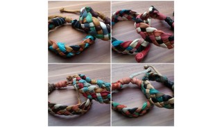 genuine leather hemp bracelets braids home made