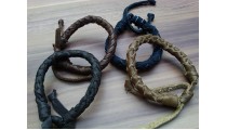 leather bracelet hemp for men's designs mono color