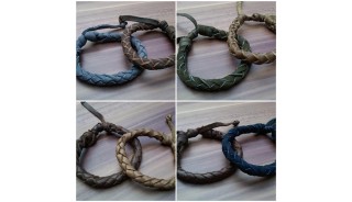 leather bracelet hemp for men's designs new
