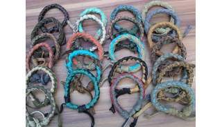 leather bracelet hemp ungender designs mix color