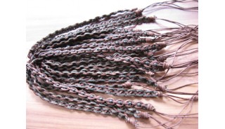 friendship hemp bracelet leather braids natural