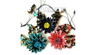 bali cow leather bracelets designs flower