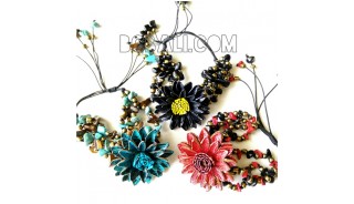 bali cow leather bracelets designs flower