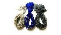 friendship bracelet braided crochet silver beaded tassel