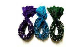 friendship bracelet braided crochet beads tassels