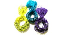 tassel bracelets braids string mono color silver bead