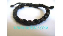 Twice Leather Hemp Bracelet Men's