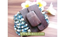 Black Wooden Clasps Bracelets Beads